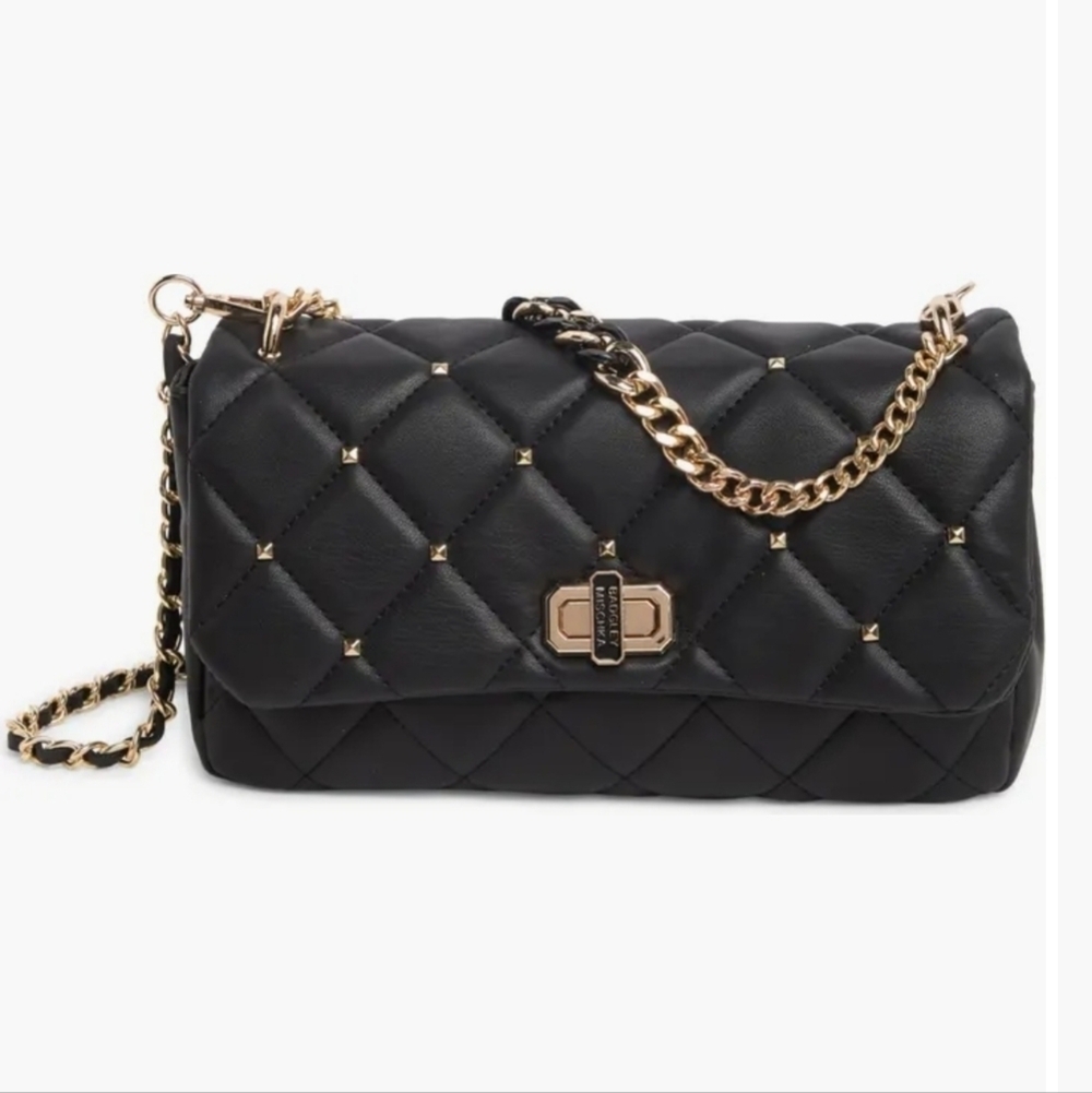 BADGLEY MISCHKA medium diamond quilt flap crossbody with hold hardware